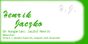 henrik jaczko business card