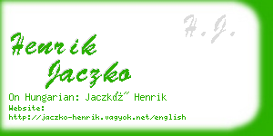 henrik jaczko business card